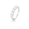 ANEL PRATA 925 - 5 PEDRAS BRANCA ZIRCONIA  REDONDO