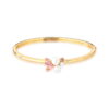 Bracelete  Dourado Cristal  Ametista/Rosa Flor 3 Perolas Shell Ban.18