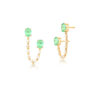 BRINCO DOURADO EAR LINE CRISTAL 2 OVAL /VERDE  BAN.18K